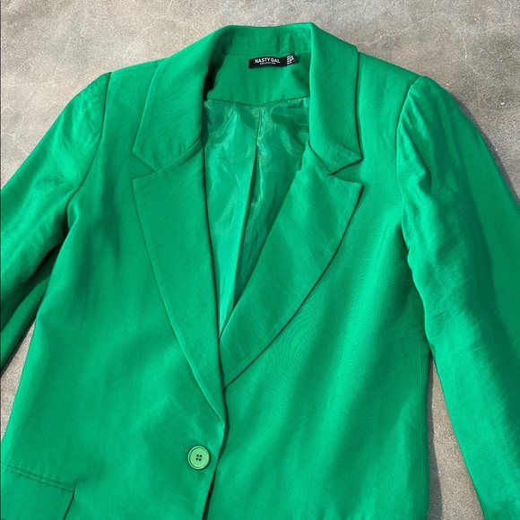 NWOT Nasty Gal Textured Green Blazer - Picture 5 of 10